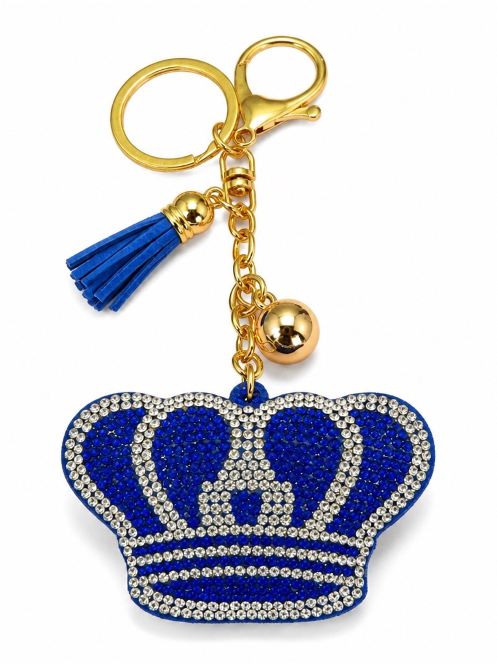 Rhinestone Blue Crown Keyring bag backpack charm crystal